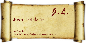 Jova Lotár névjegykártya